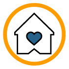 wonen en zorg-oranje-8 wonen en zorg icoon